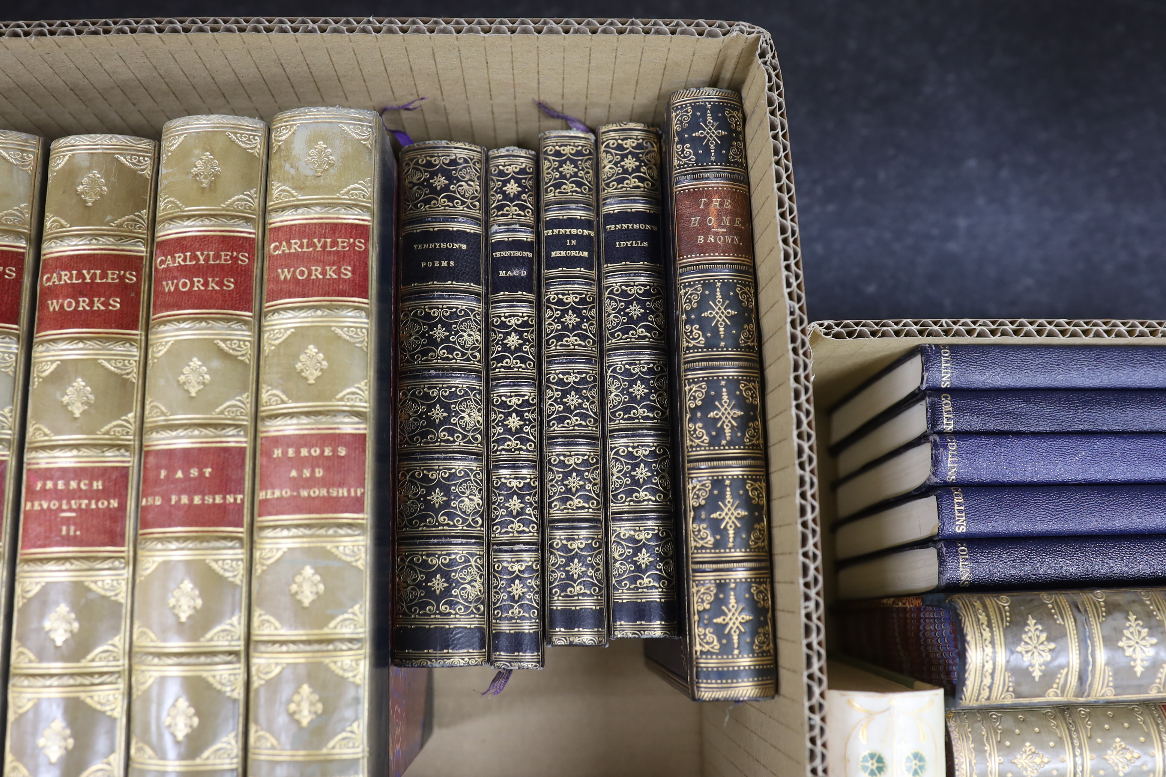 Literary Bindings - mostly contemp. half calf; later 19th cent. (35)